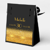 30歳の誕生日パーティーブラック金ゴールド感謝していユー フェイバーボックス (裏面サイド)