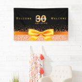 30歳の誕生日パーティーブラック金ゴールド歓迎 横断幕 (インサイチュ)
