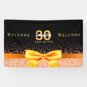 30歳の誕生日パーティーブラック金ゴールド歓迎 横断幕 (横)