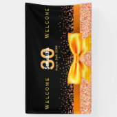 30歳の誕生日パーティーブラック金ゴールド歓迎 横断幕 (縦)