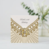 30歳の誕生日パーティーホワイトクリームダイヤモンド 招待状 (スタンド正面)