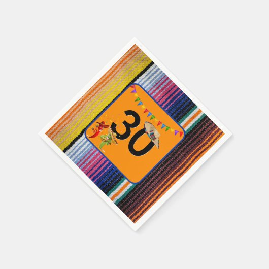 30歳の誕生日パーティーメキシコデザイン スタンダードカクテルナプキン (角)
