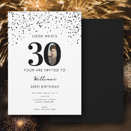 30歳の誕生日パーティールック誰が30歳の写真モダン 招待状