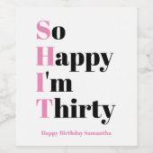 30歳の誕生日パーティーワインラベル ワインラベル (シングルラベル)