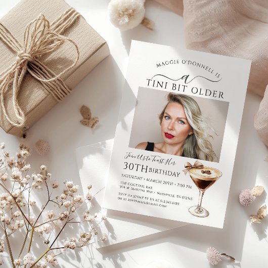 30歳の誕生日パーティー写真エスプレッソ・マルティーニ 招待状