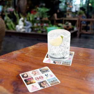 30歳の誕生日パーティー写真コラージュ名 スクエアペーパーコースター