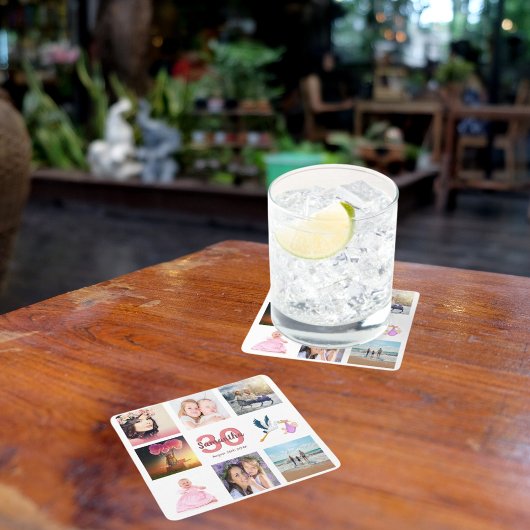 30歳の誕生日パーティー写真コラージュ名 スクエアペーパーコースター