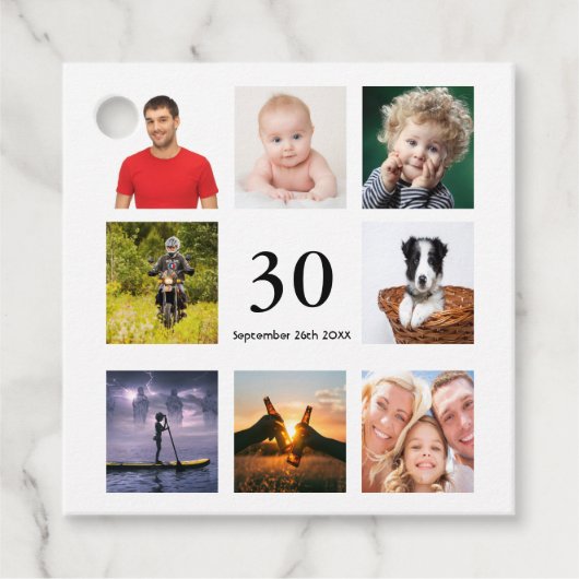 30歳の誕生日パーティー写真コラージュ感謝していガイユー フェイバータグ (正面)