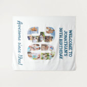 30歳の誕生日パーティー写真コラージュ背景 タペストリー (正面(横))