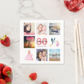 30歳の誕生日パーティー写真コラージュ スタンダードカクテルナプキン (インサイチュ)