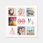 30歳の誕生日パーティー写真コラージュ スタンダードカクテルナプキン (正面)