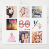 30歳の誕生日パーティー写真コラージュ スパークリングワインラベル (シングルラベル)