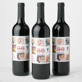 30歳の誕生日パーティー写真コラージュ ワインラベル (ボトル)