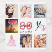 30歳の誕生日パーティー写真コラージュ ワインラベル (シングルラベル)
