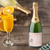 30歳の誕生日パーティー写真バラ金ゴールドグリッターピンク スパークリングワインラベル