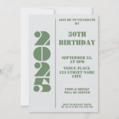 30歳の誕生日パーティー写真生まれ1995招待状 招待状 (裏面)