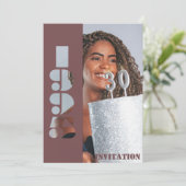 30歳の誕生日パーティー写真生まれ1995赤招待状 招待状 (スタンド正面)