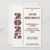 30歳の誕生日パーティー写真生まれ1995赤招待状 招待状 (裏面)