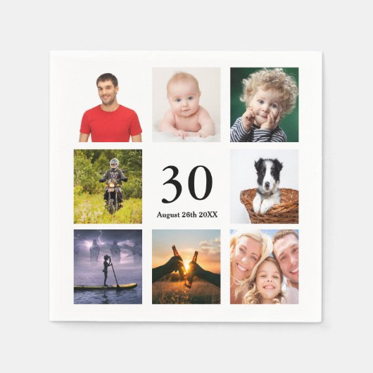 30歳の誕生日パーティー写真集の男たち スタンダードカクテルナプキン (正面)