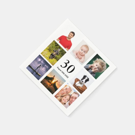 30歳の誕生日パーティー写真集の男たち スタンダードカクテルナプキン (角)