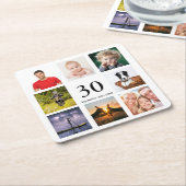 30歳の誕生日パーティー写真集の男性 スクエアペーパーコースター (アングル)