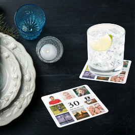 30歳の誕生日パーティー写真集の男性 スクエアペーパーコースター