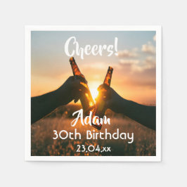 30歳の誕生日パーティー応援のビール写真の男 スタンダードカクテルナプキン