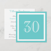 30歳の誕生日パーティー招待状 - アクア 招待状 (正面/裏面)