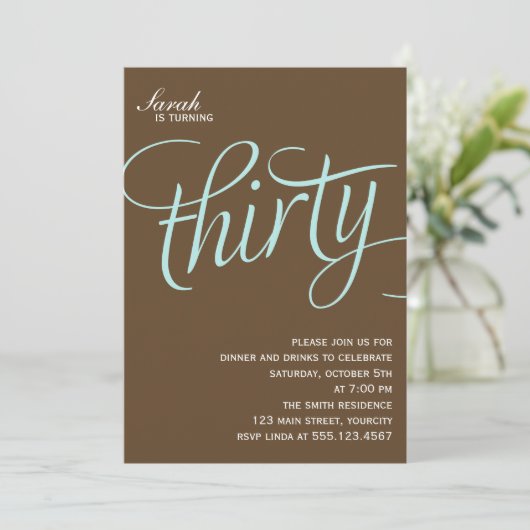 30歳の誕生日パーティー招待状 招待状 (スタンド正面)