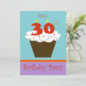 30歳の誕生日パーティー招待状 30本のキャンドル 招待状 (スタンド正面)