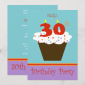 30歳の誕生日パーティー招待状 30本のキャンドル 招待状 (正面/裏面)