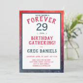 30歳の誕生日パーティー招待状- (Forever 29) 招待状 (スタンド正面)