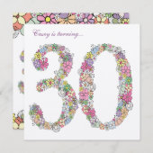 30歳の誕生日パーティー春カスタム開花招待状 招待状 (正面/裏面)