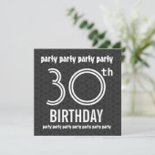 30歳の誕生日パーティー木炭スターと白W1491 招待状 (スタンド正面)