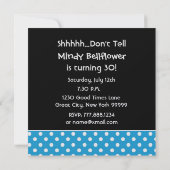 30歳の誕生日パーティー水玉模様のパターン 招待状 (裏面)