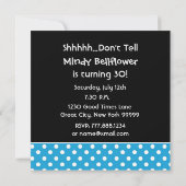 30歳の誕生日パーティー水玉模様のパターン 招待状 (裏面)