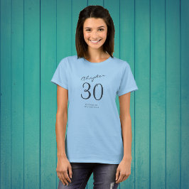 30歳の誕生日パーティー灰色のスクリプトブルー Tシャツ