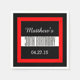30歳の誕生日パーティー無地のカラー正方形フレームVZ4 スタンダードカクテルナプキン