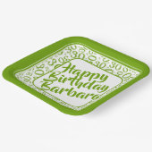 30歳の誕生日パーティー番号パターン緑/白 ペーパープレート (傾斜あり)