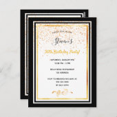 30歳の誕生日パーティー白黒金ゴールド ポストカード (正面/裏面)