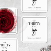 30歳の誕生日パーティー白黒 スクエアペーパーコースター