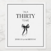 30歳の誕生日パーティー白黒 ワインラベル (シングルラベル)
