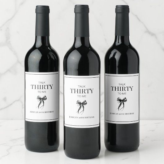 30歳の誕生日パーティー白黒 ワインラベル