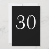 30歳の誕生日パーティー白黒 招待状 (裏面)