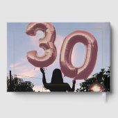 30歳の誕生日パーティー金ゴールドフォイル縁どテラコッタ ゲストブック (裏面)