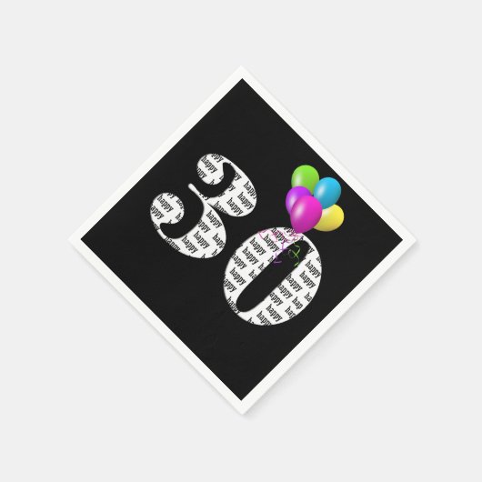 30歳の誕生日パーティー風船 スタンダードカクテルナプキン (角)