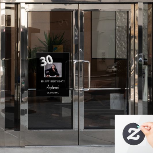 30歳の誕生日パーティー黒人写真名guy ウィンドウサイン (オフィスドア)