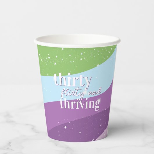 30歳の誕生日パーティー30歳気のあるそぶりをしたと盛大な写真 紙コップ (裏面)