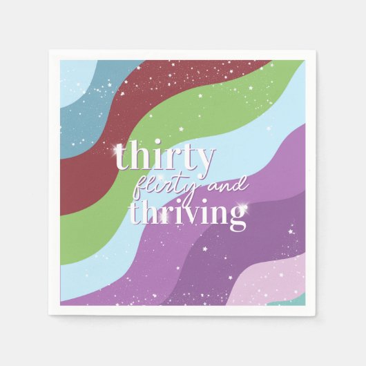 30歳の誕生日パーティー30気のあるそぶりをした歳と繁栄 スタンダードカクテルナプキン (正面)