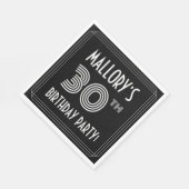 30歳の誕生日パーティー:アールデコスタイル+名前をカスタムする スタンダードランチョンナプキン (角)